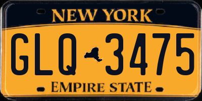 NY license plate GLQ3475