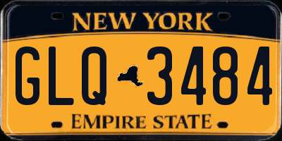 NY license plate GLQ3484