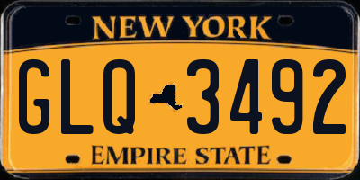 NY license plate GLQ3492