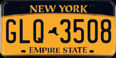 NY license plate GLQ3508