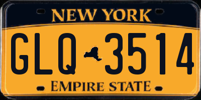 NY license plate GLQ3514