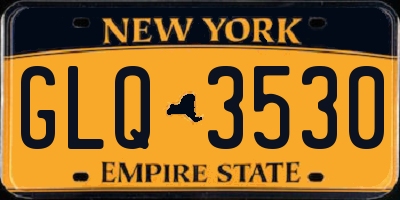 NY license plate GLQ3530