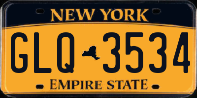 NY license plate GLQ3534