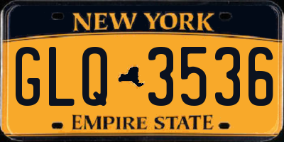 NY license plate GLQ3536