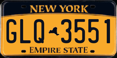 NY license plate GLQ3551
