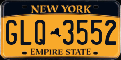 NY license plate GLQ3552