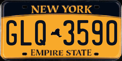 NY license plate GLQ3590