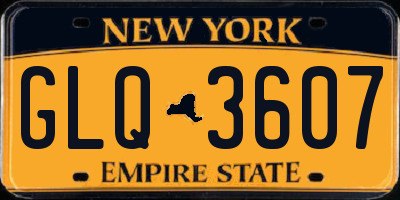 NY license plate GLQ3607