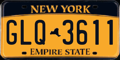 NY license plate GLQ3611