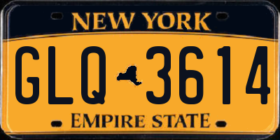 NY license plate GLQ3614