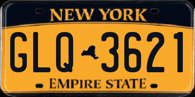 NY license plate GLQ3621