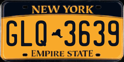 NY license plate GLQ3639