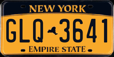 NY license plate GLQ3641