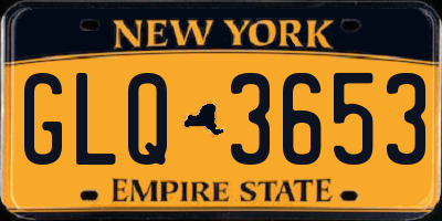 NY license plate GLQ3653