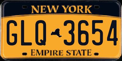 NY license plate GLQ3654