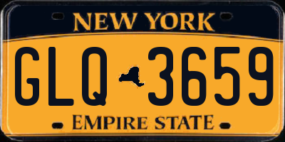 NY license plate GLQ3659