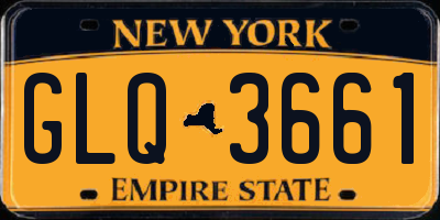 NY license plate GLQ3661