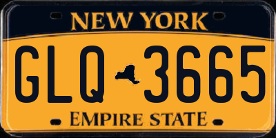 NY license plate GLQ3665
