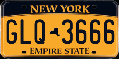 NY license plate GLQ3666