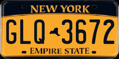 NY license plate GLQ3672