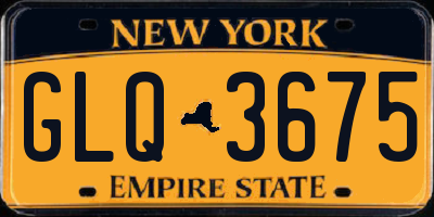 NY license plate GLQ3675