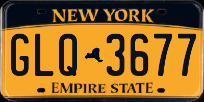 NY license plate GLQ3677