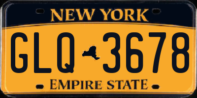 NY license plate GLQ3678