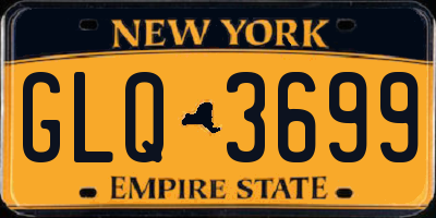 NY license plate GLQ3699
