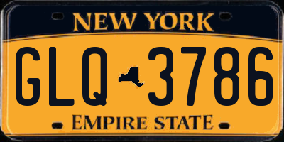 NY license plate GLQ3786