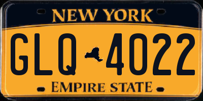 NY license plate GLQ4022