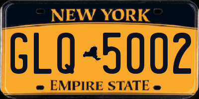 NY license plate GLQ5002