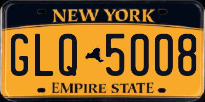 NY license plate GLQ5008