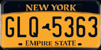 NY license plate GLQ5363