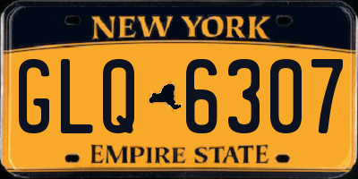NY license plate GLQ6307