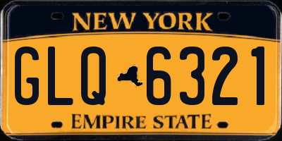 NY license plate GLQ6321
