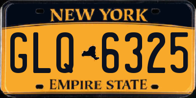NY license plate GLQ6325