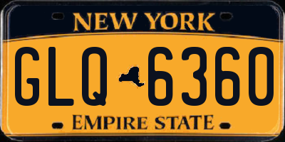 NY license plate GLQ6360