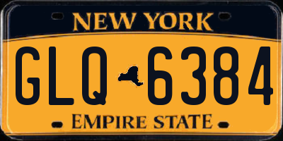 NY license plate GLQ6384
