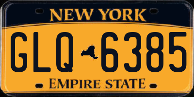 NY license plate GLQ6385