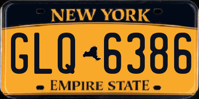NY license plate GLQ6386