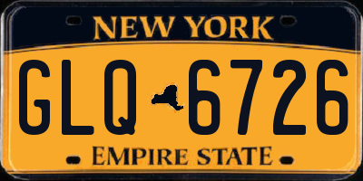 NY license plate GLQ6726