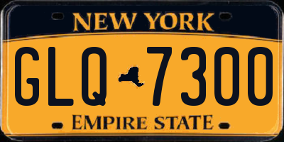 NY license plate GLQ7300