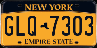 NY license plate GLQ7303