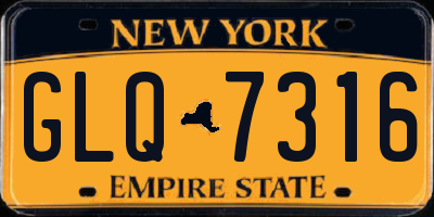 NY license plate GLQ7316