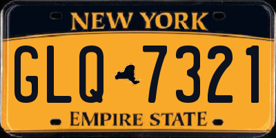 NY license plate GLQ7321