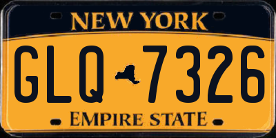NY license plate GLQ7326