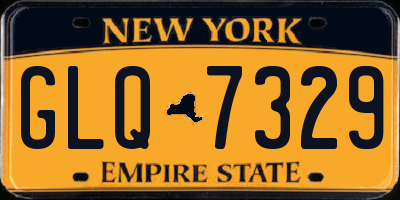 NY license plate GLQ7329
