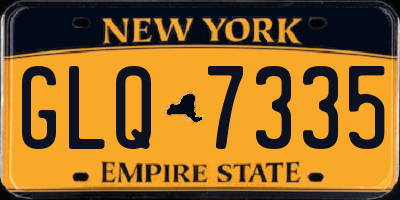NY license plate GLQ7335