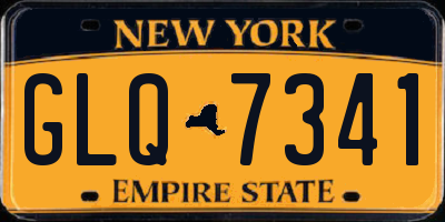 NY license plate GLQ7341