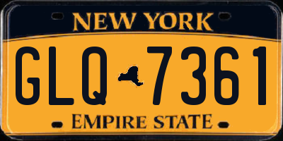 NY license plate GLQ7361